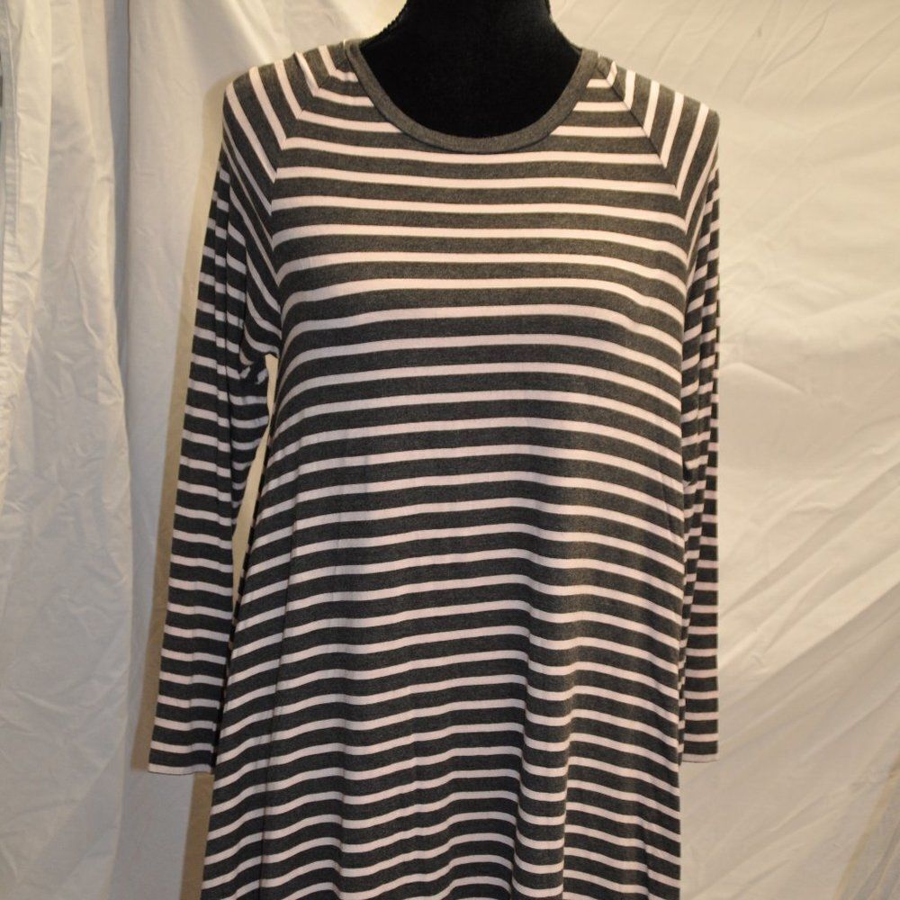 Matilda Jane S Pink & Gray Striped Super Soft T-Shirt NEW